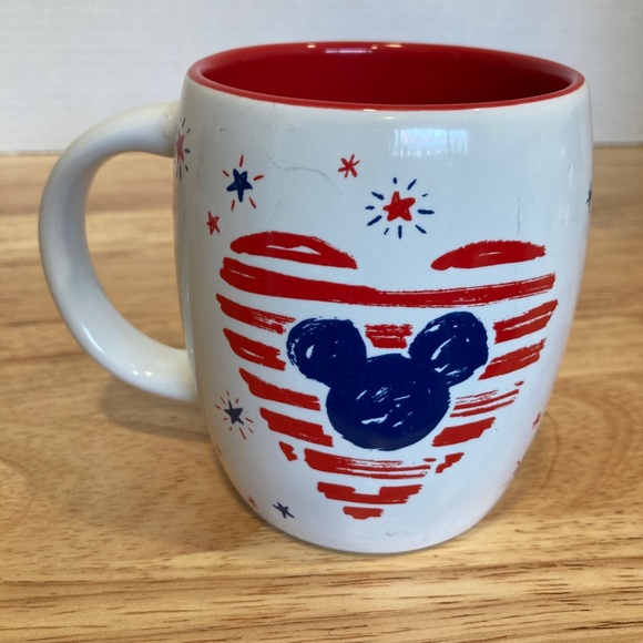 Disney parks Starbucks Mickey ears patriotic flag coffee mug cup red white blue